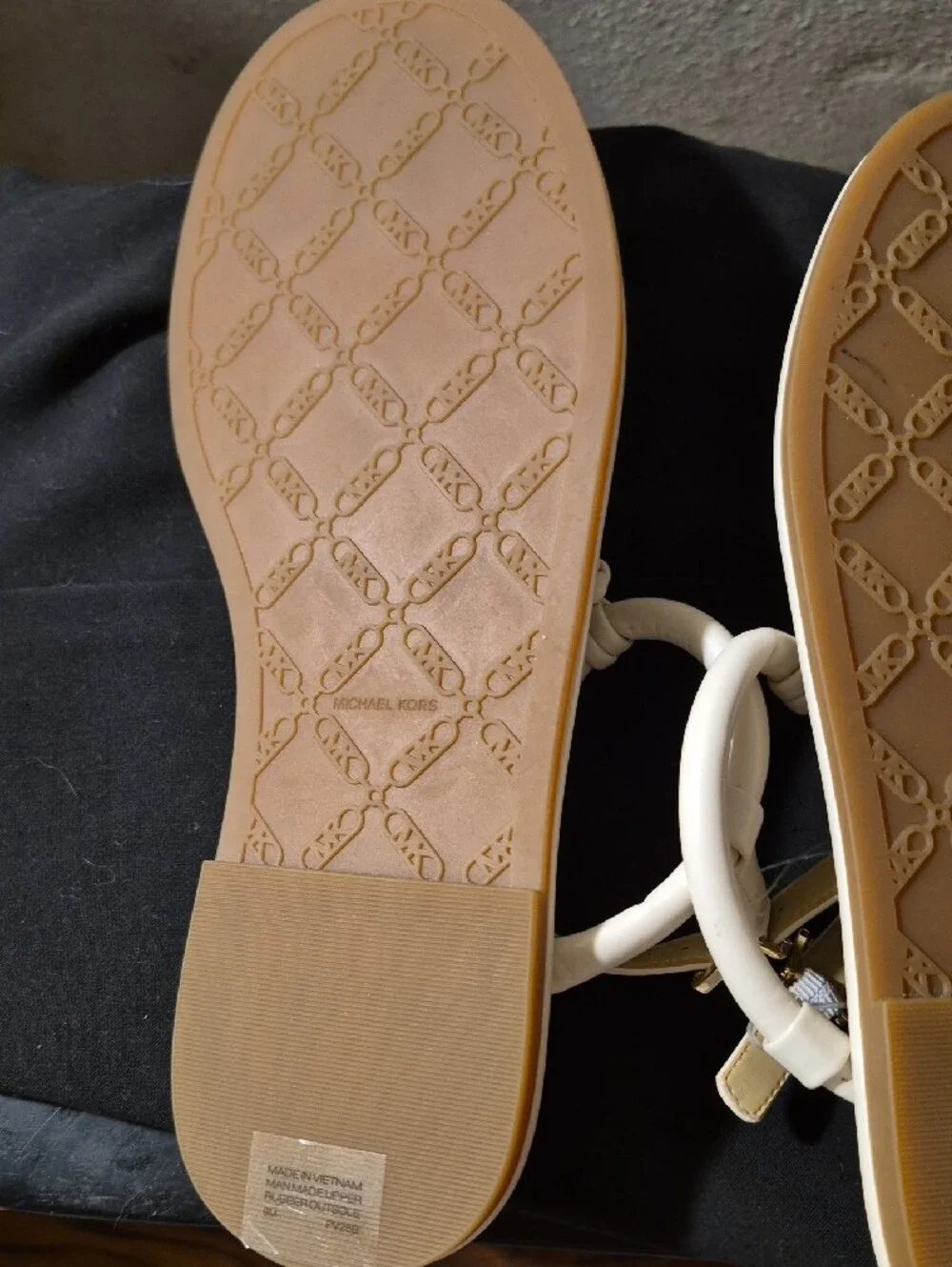 Michael Kors White Braided T-Strap Sandals Brand New! Never Worn!